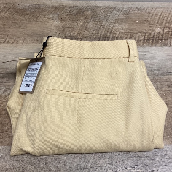 New Massimo Dutti Wool Suit Trouser Pants With Central Seam Tan Cream - Picture 11 of 13